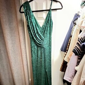 Gorgeous Teal Sequin Gown Small